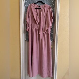 SHEIN Dusty Pink Maxi Wrap Dress